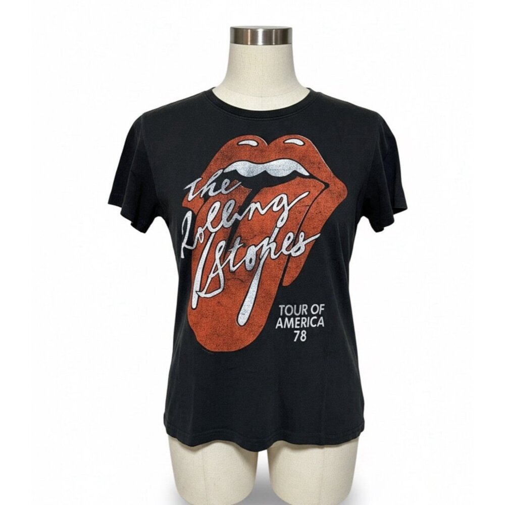 Rolling Stones Shirt Womens Small Tour of America 78 Rock Band Concert Tee Music